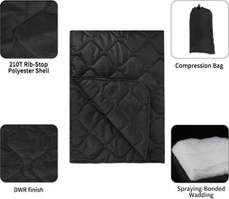 Poncho Liner Military Woobie Outdoor Camping Woobie Blanket for Travel, Beach, Grass, Picnic, Car Emergency, Outdoor, Survival