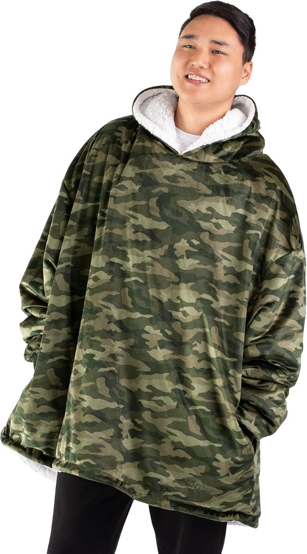 Wearable Blanket Hoodie - Soft Plush Sherpa - Warm and Cozy - Oversized Wearable Blanket - Adult & Kid Sizes