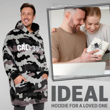 Blanket Hoodie for Men, Teens, Camo Wearable Blanket, Fleece Hooded Poncho, Cozy Loungewear, Gamer Gifts for Men