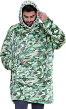 Unisex Mens Ladies Oversized Kangaroo Pocket Hooded Blanket Animal Snuggle Super Soft Wearable Blanket Hoodie Warm Fleece