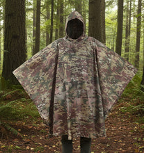 Military Style Poncho Multi Use Rip Stop Camouflage Rain Poncho