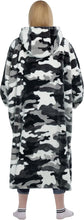 Wearable Blanket Sweatshirt Gifts for Women and Men, Warm and Cozy Giant Blanket Hoodie, Thick Flannel Blanket with Sleeves and Giant Pocket - Camo
