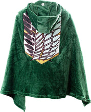 AOT Cosplay Costume Survey Corps Cape the Wings of Freedom Flannel Blanket Adult Anime Green Cape with Hood