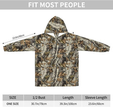 Oversized Flannel Wearable Blanket Hoodie for Adult Mossy-Tree-Camo-Leaf Soft Fuzzy Hooded Lounging Pullover